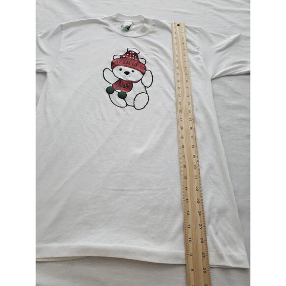 Lazzie Bear Tee Shirt Vintage Size M Lazarus Dept Store Christmas Single Stitch - Picture 6 of 15